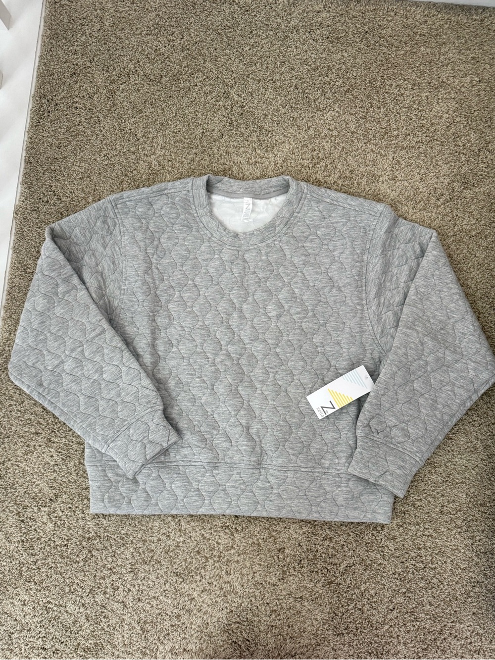 PRICE FIRM NWT Zella Retreat Quilted Crewneck Sweatshirt Size S